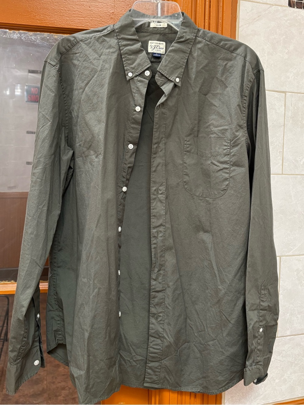 J. Crew Olive Green Button-Down Dress Shirt